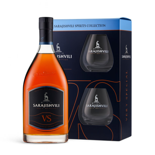 Sarajishvili VS Gold Box 0,7l mit Glässer