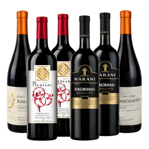 6er Weinpaket Kindzmarauli - Lieblicher Rotwein aus Georgien
