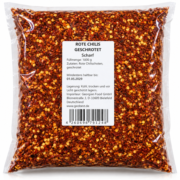 Chili geschrotet scharf - 1 kg